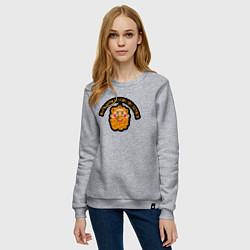 Свитшот хлопковый женский Папы с бородой лучше, цвет: меланж — фото 2