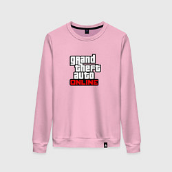 Свитшот хлопковый женский GTA online logo game, цвет: светло-розовый