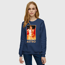 Свитшот хлопковый женский Astro Мун Бин, цвет: тёмно-синий — фото 2