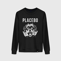 Свитшот хлопковый женский Placebo rock dog, цвет: черный