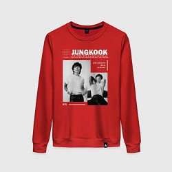 Свитшот хлопковый женский Jungkook bts seven, цвет: красный