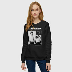 Свитшот хлопковый женский Jungkook bts seven, цвет: черный — фото 2