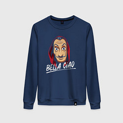 Свитшот хлопковый женский Bella ciao - Money heist, цвет: тёмно-синий