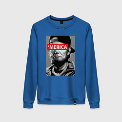 Свитшот хлопковый женский Линкольн - Америка, цвет: синий