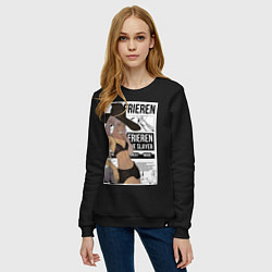Свитшот хлопковый женский Frieren She Slayer, цвет: черный — фото 2