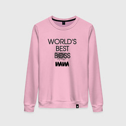 Свитшот хлопковый женский Worlds best мама, цвет: светло-розовый