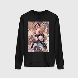 Свитшот хлопковый женский Дандадан: Кэн Такакура, цвет: черный