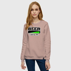 Свитшот хлопковый женский Beer loading, цвет: пыльно-розовый — фото 2