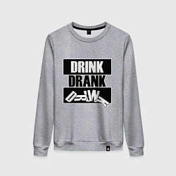 Свитшот хлопковый женский Пить выпить пьяный, цвет: меланж