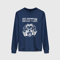 Свитшот хлопковый женский Led Zeppelin rock dog, цвет: тёмно-синий