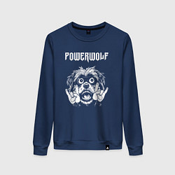 Свитшот хлопковый женский Powerwolf rock dog, цвет: тёмно-синий