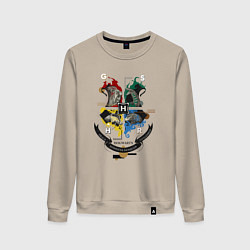 Свитшот хлопковый женский Hogwarts School of Witchcraft and Wizardry, цвет: миндальный