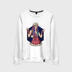 Свитшот хлопковый женский Крутая снегурка, цвет: белый