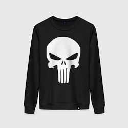 Свитшот хлопковый женский Punisher logo, цвет: черный