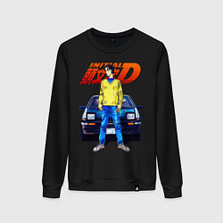 Свитшот хлопковый женский Такуми & АЕ86, цвет: черный