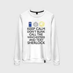 Свитшот хлопковый женский Sherlock doctor, цвет: белый
