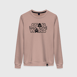 Свитшот хлопковый женский Лого - Стар варс, цвет: пыльно-розовый