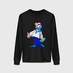 Свитшот хлопковый женский Морячок, цвет: черный