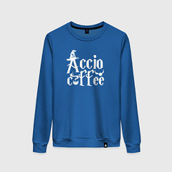 Свитшот хлопковый женский Гарри Поттер - Акцио кофе, цвет: синий