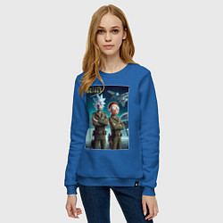 Свитшот хлопковый женский Rick and Morty - air force нейроарт, цвет: синий — фото 2