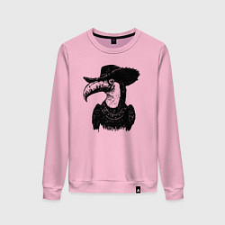 Свитшот хлопковый женский Тукан ковбой, цвет: светло-розовый