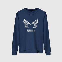 Свитшот хлопковый женский Placebo - logo, цвет: тёмно-синий