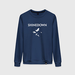 Свитшот хлопковый женский Shinedown - logo, цвет: тёмно-синий