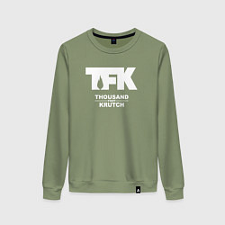 Свитшот хлопковый женский Thousand Foot Krutch - logo, цвет: авокадо