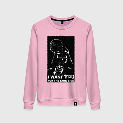 Свитшот хлопковый женский Звёздные войны Дарт вейдер, цвет: светло-розовый