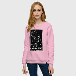 Свитшот хлопковый женский Звёздные войны Дарт вейдер, цвет: светло-розовый — фото 2
