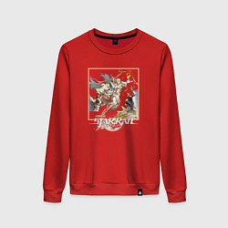 Свитшот хлопковый женский Аглая, цвет: красный