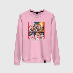 Свитшот хлопковый женский Гуйнайфэнь, цвет: светло-розовый