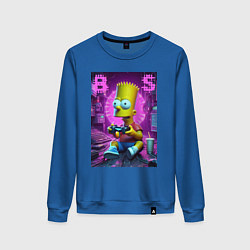 Свитшот хлопковый женский Bart Simpson - cool gamer, цвет: синий