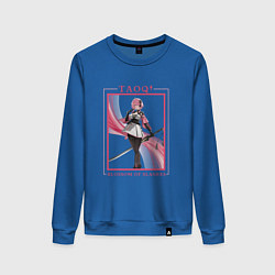 Свитшот хлопковый женский Taoqi Blossom of Slashes, цвет: синий