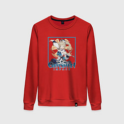 Свитшот хлопковый женский Барбара, цвет: красный