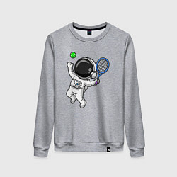 Свитшот хлопковый женский Космический теннис, цвет: меланж