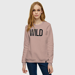 Свитшот хлопковый женский Wild, цвет: пыльно-розовый — фото 2