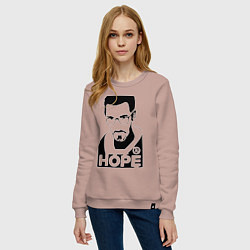 Свитшот хлопковый женский Gordon Freeman - надежда, цвет: пыльно-розовый — фото 2