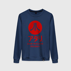 Свитшот хлопковый женский Atari japan logo, цвет: тёмно-синий