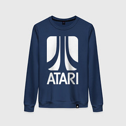 Свитшот хлопковый женский Atari logo white, цвет: тёмно-синий