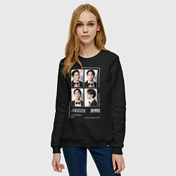 Свитшот хлопковый женский Jungkook bts 4cut, цвет: черный — фото 2