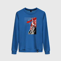 Свитшот хлопковый женский СССР - маяк социализма, цвет: синий