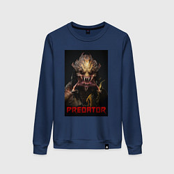 Свитшот хлопковый женский Хищник - рык, цвет: тёмно-синий