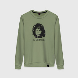 Свитшот хлопковый женский Jim Morrison rock legend, цвет: авокадо