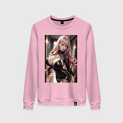 Свитшот хлопковый женский Девушка в коридоре, цвет: светло-розовый