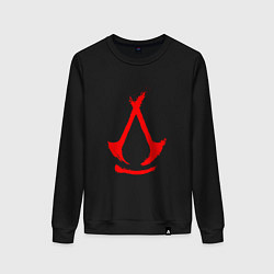 Свитшот хлопковый женский Assassins creed - shadows logotype, цвет: черный