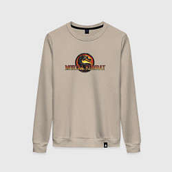 Свитшот хлопковый женский Лого Mortal Kombat, цвет: миндальный