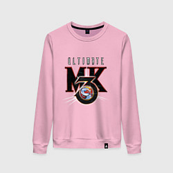 Свитшот хлопковый женский Ultimate mortal kombat - logo, цвет: светло-розовый