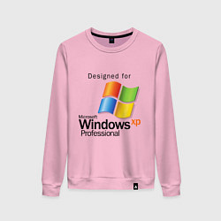 Свитшот хлопковый женский Предназначен для windows xp, цвет: светло-розовый