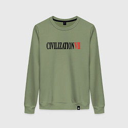 Свитшот хлопковый женский Civilization VII, цвет: авокадо